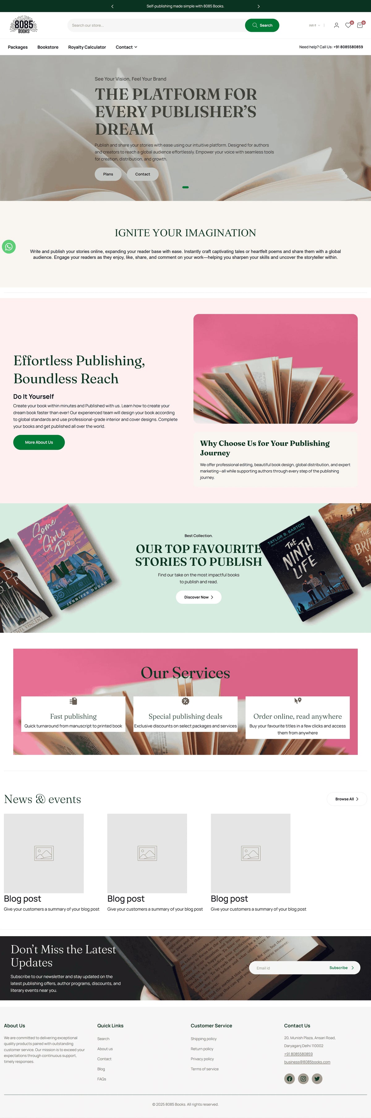 Books publishing website.