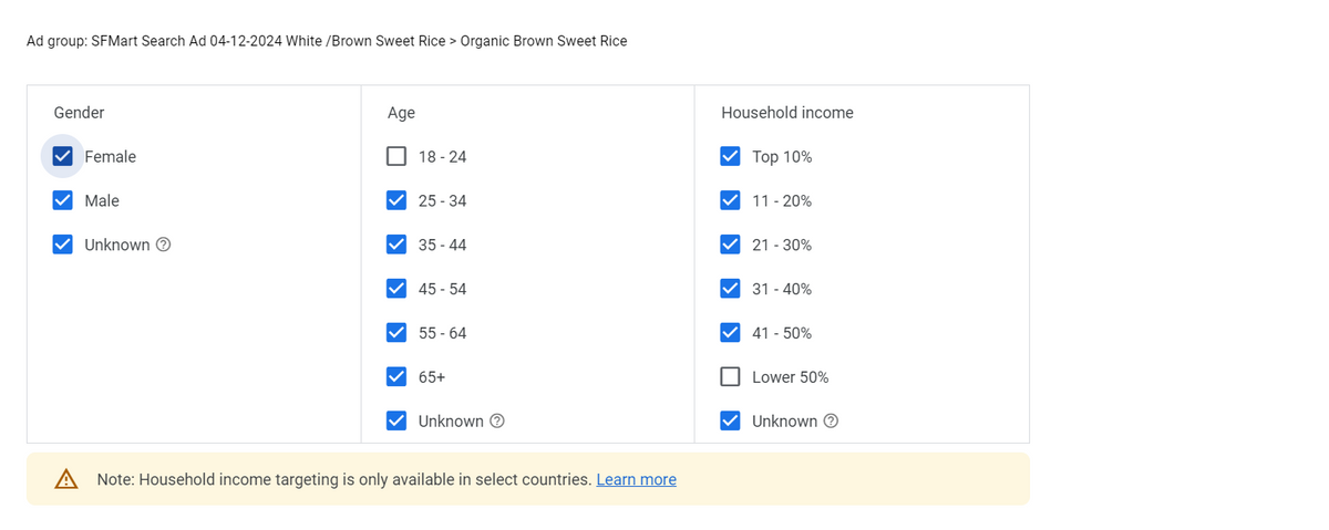 Demographic Targeting