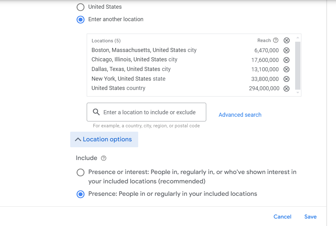 Geographic Targeting